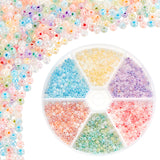 1800Pcs 6 Colors Glass Round Seed Beads, Ceylon, Round, Mixed Color, 3x2~2.5mm, Hole: 0.8mm, about 300Pcs/color