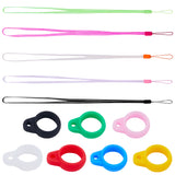 5 Strands Rubber Lanyard Straps, with Plastic Findings, with 20Pcs Silicone Pendant, for Electronic Stylus & Lighter Making, Mixed Color, 6x0.5mm