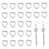 Tibetan Style Alloy Heart Bead Frames, Cadmium Free & Lead Free, Antique Silver, 13.5x14x3mm, Hole: 1mm, 200pcs/box