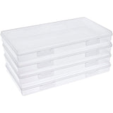 Plastic Bead Containers, Rectangle, Clear, 19.8x10.95x2.3cm
