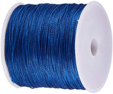 Round Waxed Polyester Cords, Twisted Cord, Blue, 0.5mm, about 106m/roll