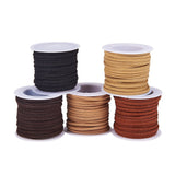 Mixed Color Lace Faux Leather Suede Cord, Faux Suede Lace Beading Craft Cord, Faux Suede Lace Velvet String 3mm, 5m/roll, 5roll/bag