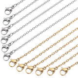 20Pcs 2 Colors 304 Stainless Steel Cable Chain Necklaces Set, Golden & Stainless Steel Color, 19.7 inch(50cm), 10Pcs/color