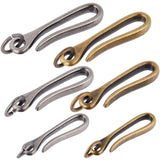 6Pcs 6 Styles Tibetan Style Alloy Hook Clasps, with Jump Rings, for Keychain Making, Mixed Color, 49.5~69x12.5~17.5x6~8.5mm, Hole: 13mm,  1pc/style