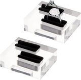 Transparent Acrylic Jewelry Display Stand Ring Showcase Display Holder, Square, Black, 4.4x5.4x2cm