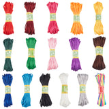 16 Bundles 16 Style Polyester & Nylon Rattail Satin Cords, for Chinese Knotting, Round, Mixed Color, 3mm, 1 bundles/color