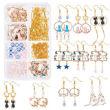 DIY Earrings Making Kits, Including 20pcs 7 Style Pendants, Alloy Links, Glass Pearl Beads Strands, Brass Chains, Linking Rings, Links, Eye Pins, Open Jump Rings & Earring Hooks, Mix Shaped, Mixed Color, 20~40x2~29x1~3mm, Hole: 1.5~2mm