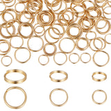 150Pcs 3 Styles 304 Stainless Steel Split Rings, Double Loops Jump Rings, Golden, 8~12x1.3~2mm, Inner Diameter: 6.5~10mm, 50pcs/style