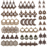 Alloy Chandelier Components Links, Mixed Shapes, Antique Bronze, 135x70x30mm, 64pcs/box