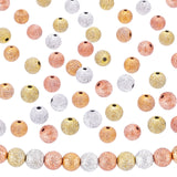 120Pcs 4 Colors Spray Painted Acrylic Beads, Matte Style, Round, Mixed Color, 8mm, Hole: 1.6~1.8mm