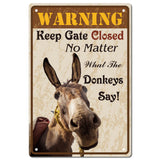 Rectangle Metal Iron Sign Poster, for Home Wall Decoration, Donkey Pattern, 300x200x0.5mm