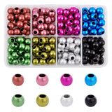 Matte Spray Painted Acrylic European Beads, Large Hole Beads, Rondelle, Mixed Color, 12x10mm, Hole: 6mm, 8 colors, 27pcs/color, 216pcs/box