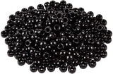 Resin Large Hole Beads, Barrel, Black, 8x5~6mm, Hole: 4mm, 116g