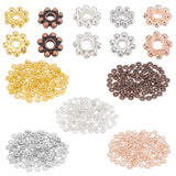 Alloy Daisy Spacer Beads, Flower, Mixed Color, 5x1.5mm, Hole: 1mm, 100pcs/color, 500pcs/box