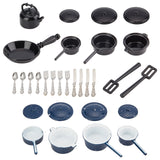DIY 3 Sets 3 Style Alloy Miniature Kitchenware Set, Food Play Scene for Children Toys and Dollhouse Props Decoration Accessories, Black, 1 set/style