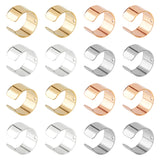 80Pcs 4 Colors 304 Stainless Steel Ear Cuff Findings, with Hole, Mixed Color, 10x9x6mm, Hole: 0.9mm, 20pcs/color