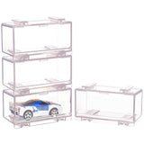 Plastic Mold Presentation Boxes, Minifigures Display Case for Car Toy Storage, Rectangle, Clear, 4.52x9.5x4.3cm