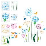 PET Hollow Out Drawing Painting Stencils, for DIY Scrapbook, Photo Album, Flower, 200~300x200~300mm, 8pcs/set