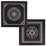 2 Sheets 2 Style Non-Woven Fabric Tarot Tablecloth for Divination, Tarot Card Pad, 12 Constellations Pendulum Tablecloth, Black, 500x500x0.5mm, 1 sheet/style