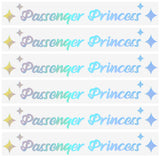 PVC Passenger Princess Self Adhesive Car Stickers, Waterproof Word Car Rearview Mirror Decorative Decals for Car Decoration, Colorful, 18x105x0.3mm