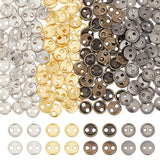 200Pcs 4 Colors Alloy Mini Buttons, 2-Hole, Flat Round, Cadmium Free & Lead Free, Mixed Color, 6x1mm, Hole: 1mm, 50pcs/color