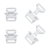 Alloy Side Release Buckles, Survival Bracelet Clasps, with Alloy Findings, Matte Platinum Color, 28x27.5x6.5mm, Hole: 3.5x16mm, about 4pcs/box