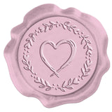 Adhesive Wax Seal Stickers, Envelope Seal Decoration, for Craft Scrapbook DIY Gift, Heart Pattern, 3cm, about 50pcs/box