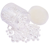 Acrylic Imitation Pearl Beads, No Hole/Undrilled, Round, White, 18.9x11.2x1.7cm, about 390pcs/box