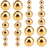 Brass Spacer Beads, Round, Real 18K Gold Plated, 4mm/6mm/8mm, Hole: 1mm & 1.5mm, 60pcs/box