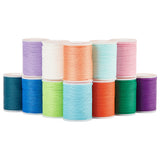 12 Rolls 12 Colors Round Waxed Polyester Cord, Taiwan Waxed Cord, Twisted Cord, Mixed Color, 1mm, about 12.02 yards(11m)/roll, 1 roll/color