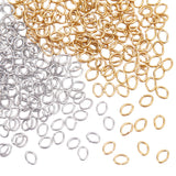 300Pcs 2 Colors 304 Stainless Steel Jump Rings, Open Jump Rings, Oval, Golden & Stainless Steel Color, 22 Gauge, 4x3x0.6mm, 22 Gauge, Inner Diameter: 2x2.5mm, 150pcs/color