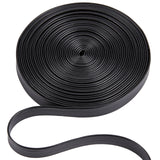 Flat Imitation Leather Cord, Garment Accessories, Black, 10x1mm, about 5.47 Yards(5m)/Bundle