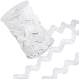 Polyester Wavy Fringe Trim, Wave Bending Lace Ribbon, for Clothes Sewing and Art Craft Decoration, White, 5/8 inch(15mm), about 10 yards