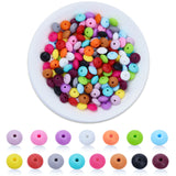 150Pcs 15 Style Food Grade Eco-Friendly Silicone Abacus Beads, Chewing Beads For Teethers, DIY Nursing Necklaces Making, Mixed Color, 11.5~12x6.5mm, Hole: 2mm, 10pcs/style