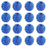 10mm Disco Ball Clay Beads Sapphire Pave Rhinestones Spacer Round Beads, about 100pcs/box