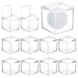 Transparent Plastic Gift Boxes, with Flip Cover, Square, Clear, 5x5x5cm