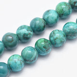 Natural African Turquoise(Jasper) Beads, Round, Dyed & Heated, with Plastic Containers, 8mm, Hole: 1mm