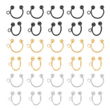 30Pcs 3 Colors Titanium Steel Ear Cuff Findings, U Shape with Horizontal Loop, Mixed Color, 12x10x1mm, Hole: 1.6mm, 10Pcs/color