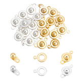 20Pcs 2 Colors 201 Stainless Steel Snap Clasps, Golden & Silver, 15x9x5mm, Hole: 1.5~1.8mm, 10pcs/color