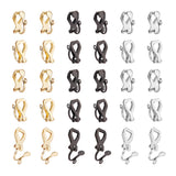 60Pcs 3 Colors 304 Stainless Steel Clip-on Earring Findings, with Horizontal Loops, Mixed Color, 12x6x8.5mm, Hole: 1mm, 20pcs/color