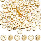 200Pcs Brass Spacer Beads, Nickel Free, Flat Round/Disc, Real 18K Gold Plated, 6x1.5mm, Hole: 2mm