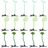 54Pcs 3 Style Bean Sprout Plastic Alligator Hair Clips, Green Pea Cute Flower Grass Hair Clips Decoration for Girls, Mixed Shapes, 71~78mm, 18pcs/style