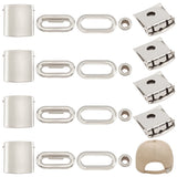30 Sets Stainless Steel Peaked Cap Adjuster Kits, Baseball Cap Buckle with Eyelet, Stainless Steel Color, 21x21.5x6.5mm, Hole: 5mm