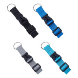 4Pcs 4 Style Nylon Adjustable Add-A-Bag Luggage Strap & Polyester Luggage Straps, with Plastic Side Release Buckle & Iron Ring, Mixed Color, 155~295x31.5~33mm, 1pc/style