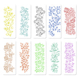 10Pcs 10 Styles Floral PET Plastic Hollow Out Drawing Painting Stencils Templates, Flower, 300x130mm, 1pc/style