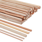 5 Style Wood Craft Sticks, Dowel Rods, for Braiding Tapestry, Column & Half Round & Rectangle, PeachPuff, 300~305x3~7x3~7mm, 70pcs/bag