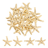 20Pcs 304 Stainless Steel Pendants, Hollow Starfish, Golden, 22x20.5x2mm, Hole: 1mm