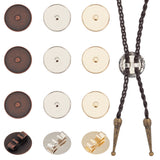 12Pcs 3 Styles Alloy Bolo Tie Slides Clasp Cabochon Settings, Blank Bolo Tie Slides Low Profile Accessories, Flat Round, Mixed Color, Tray: 21.5mm, 21.5~22.5mm, about 4pcs/style