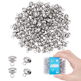 100Pcs 304 Stainless Steel Tube Bails, Loop Bails, Barrel, Stainless Steel Color, 8x6.5x5mm, Hole: 2mm