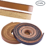 Cowhide Leather Cord, Leather Jewelry Cord, Mixed Color, 10x2.5~3mm, 2m/color, 2m/roll, 2rolls/set